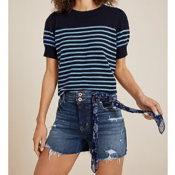 Jean Shorts Chiffon Belt Tie Edgely Maurices NWT 💙 Retail $50- - Picture 6 of 8